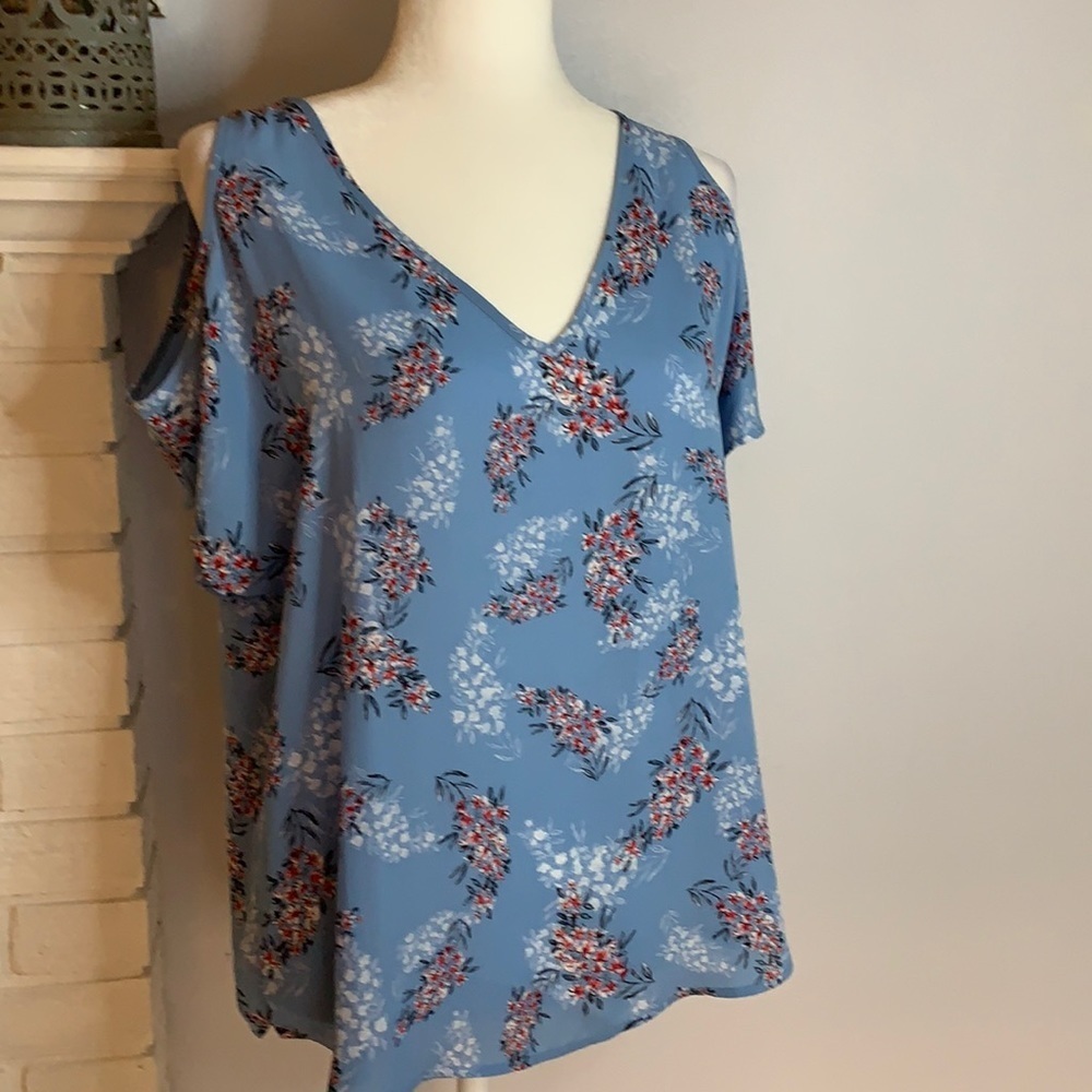 Pink Republic Floral shirt with Cut Out Sholders